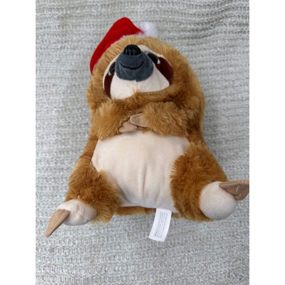 Nanco Sloth Plush Christmas Santa Hat Stuffed Animal Brown Holiday‎ Toy - Picture 6 of 10